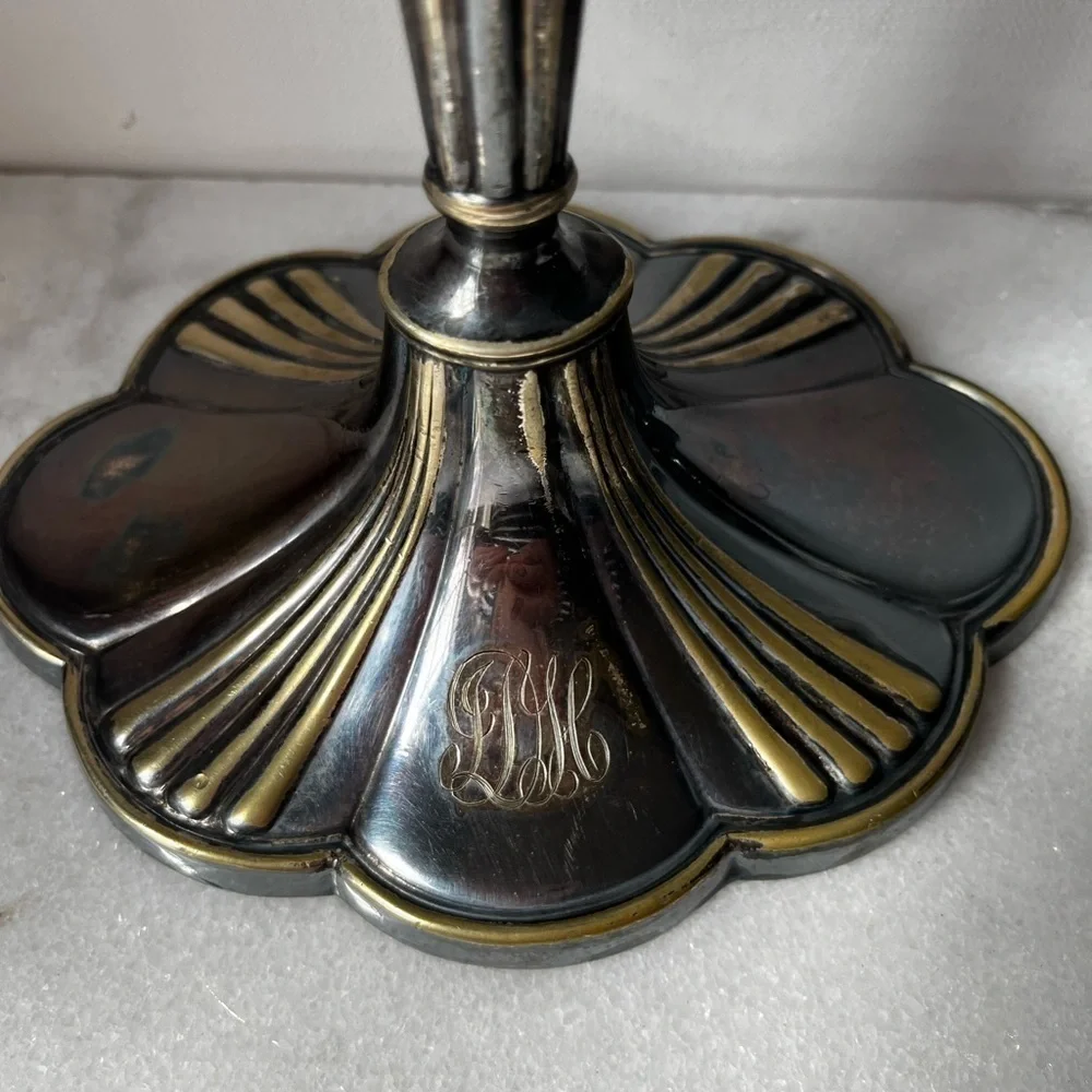 Vintage antique Gorham 11” 0200 silver solder Candlesticks candle holders holder